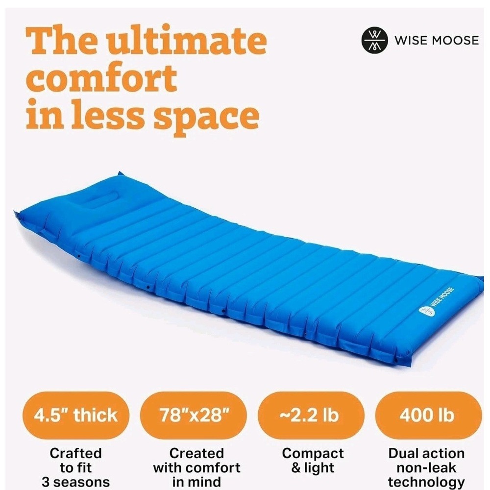 Sleeping Pad - 4.5 Inch Thick Camping Mattress, Ultralight Camping Pad, Inflatab - Picture 2 of 7